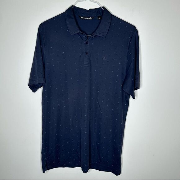Travis Mathew Large Deep Navy Dot Design Polo in Size Large - Picture 4 of 8